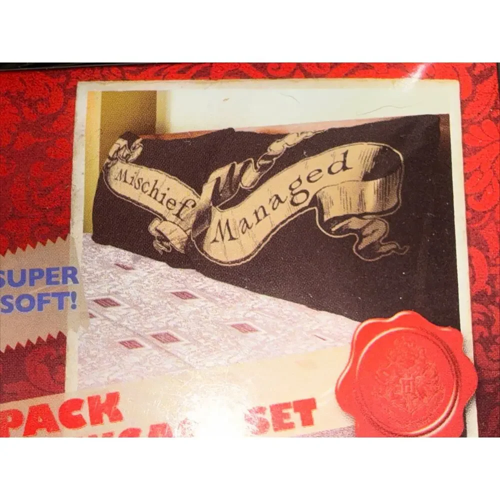 Harry Potter Deathly Hallow Mischief Managed 2 Pack Set Pillow Case Pillowcase